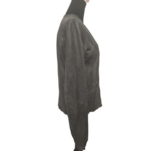 Jakett Soft Leather Jacket Gray Size Small - Picture 5 of 12